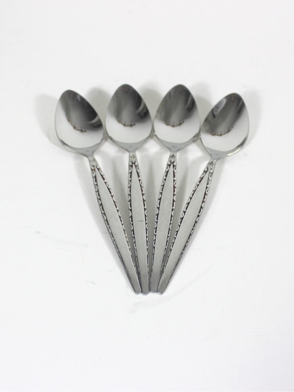 1960’s Four Venetia Teaspoons Tea Spoon Mid Century Modern Stainless Steel